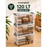 Lorempbox 120 LT Mega Boy Tekerlekli Saklama Kutusu 3’lü Set | Depolama Çözümü