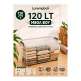 Lorempbox 120 Lt Mega Boy Tekerlekli Saklama Kutusu – Kilitli Şeffaf Istiflenebilir Büyük Boy Organizer