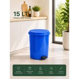 Lorempbox 15 Lt Pedallı Plastik Çöp Kovası Dayanıklı, Hijyenik Ev & Ofis Çöp Kutusu Mavi