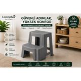 Lorempbox 2 Basamaklı Kaydırmaz Plastik Tabure Gri | Oturma Birimi