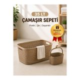 LOREMPBOX 35 Lt Çamaşır Sepeti Mandal Sepeti Hediyeli