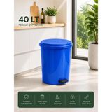 Lorempbox 40 Lt Pedallı Plastik Çöp Kovası Dayanıklı, Hijyenik Ev & Ofis Çöp Kutusu Mavi