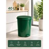 Lorempbox 40 Lt Pedallı Plastik Çöp Kovası Dayanıklı, Hijyenik Ev & Ofis Çöp Kutusu Yeşil