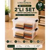 Lorempbox 40 Lt Tekerlekli Şeffaf Saklama Kutusu 2’li Set – Güçlü Kilit Sistemli Çok Amaçlı Düzenleme Kutusu