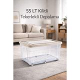 LOREMPBOX 55 LT Tekerlekli Kilitli Saklama Kutusu 1 Adet Depolama Düzenleyici