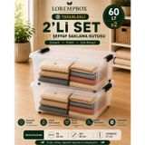 LOREMPBOX 60 LT Tekerlekli Şeffaf Saklama Kutusu 2’li Set | Depolama Çözümü