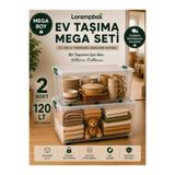 Lorempbox Ev Taşıma Mega Seti | 2 Adet 120 Lt Dev Saklama Kutusu | Taşınma ve Uzun Süreli Depolama Çözümü