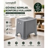 Lorempbox Kaydırmaz Tabanlı Plastik Tabure Gri | Oturma Birimi