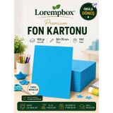 Lorempbox Premium Renkli Fon Kartonu 50x70 cm 150 gr 100 Adet Açık Mavi