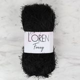Loren 34066 RF1001 Furry Siyah El Örgü İpi