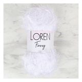 Loren 34067 RF118 Furry Beyaz El Örgü İpi