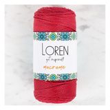 Loren 34345 RM0105 Macrame Koyu Kırmızı El Örgü İpi