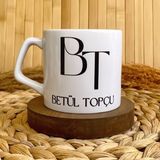 Loren Gift Baş Harf Temalı Kişiye Özel Isim Soyisim Porselen Lüks Kupa 250 ml - Renkli