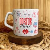Loren Gift Doktor Temalı Pastel Kişiye Özel Lüks Kupa - Renkli