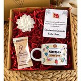 Loren Gift Eğitim Simgeli Öğretmenler Günü Hediye Kutusu – Isme Özel Kupa - Renkli - 200 ml