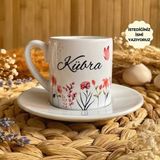 Loren Gift Pastel Rüyası Temalı Kişiye Özel Isimli Türk Kahvesi Fincanı – Porselen 90 ml - Renkli