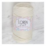 Loren LM003 34427 Polyester Soft Macrame Krem El Örgü İpi