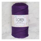 Loren LM037 34442 Polyester Soft Macrame Koyu Mor El Örgü İpi