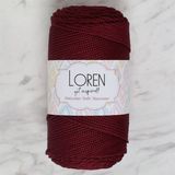 Loren Polyester Soft Macrame 34444 LM039 Bordo El Örgü İpi