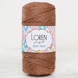 Loren Soft Star Makrome Ipi Sarı Simli Kahverengi