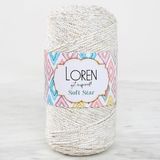 Loren Soft Star Makrome Ipi Sarı Simli Krem RM103