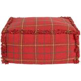 Lorena Canals Tartan Mapple Red Çocuk Odası Puf - Standart