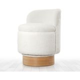 Lorence Home Belish Dönen Teddy Puf - Beyaz