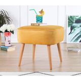 Lorence Home Bolien Puf - Sarı - Yükseklik: 43cm Genişlik: 45cm Derinlik: 45cm