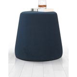 Lorence Home Broch Puf Gecemavi - Yükseklik: 44cm, Çap: 40cm - Gece Mavisi