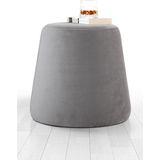 Lorence Home Broch Puf Gri - Yükseklik: 44cm, Çap: 40cm