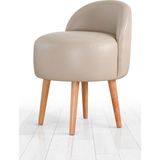 Lorence Home Burks Deri Puf Bej - Oturma yükseklik: 47cm, Genişlik: 48cm, Derinlik: 42cm, Dayanma Yüksekliği: 64 cm