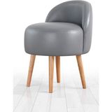 Lorence Home Burks Deri Puf Gri - Oturma yüksekliği: 47 cm Genişlik: 48 cm Derinlik: 42 cm Dayanma Yüksekliği: 64 cm