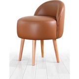 Lorence Home Burks Deri Puf Taba - Oturma yüksekliği: 47 cm Genişlik: 48 cm Derinlik: 42 cm Dayanma Yüksekliği: 64 cm