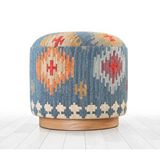 Lorence Home Ferruz Kilim Puf - Mavi Çok Renkli