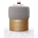 Lorence Home Glasnog Puf Gri - Yükseklik: 40cm Çap: 40cm - Gri - Gold