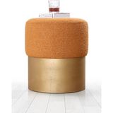 Lorence Home Glasnog Puf Tarçın - Yükseklik: 40cm Çap: 40cm - Hardal