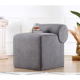 Lorence Home Linburg Puf - Gri - Oturma Yüksekliği: 43 cm Genişlik: 45 cm Derinlik: 60 cm Dayanma Yüksekliği: 56cm