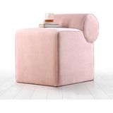 Lorence Home Linburg Puf - Pudra - Oturma Yüksekliği: 43 cm Genişlik: 45 cm Derinlik: 60 cm Dayanma Yüksekliği: 56cm
