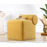 Lorence Home Linburg Puf - Sarı - Oturma Yüksekliği: 43 cm Genişlik: 45 cm Derinlik: 60 cm Dayanma Yüksekliği: 56cm
