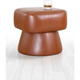 Lorence Home Loosca Deri Puf Taba - Yükseklik: 42cm Genişlik: 45cm Derinlik: 45cm