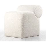 Lorence Home Monlik Kürk Puf Beyaz - Oturma Yüksekliği: 43 cm Genişlik: 45 cm Derinlik: 60 cm Dayanma Yüksekliği: 56cm