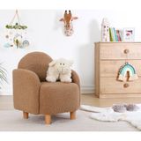 Lorence Home Moylo Modern Tasarımlı Çocuk Koltuğu Kahve Suni Kürk Malzemeden Yumuşak Yapı