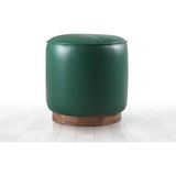 Lorence Home Nocbel Deri Puf Yeşil - Yükseklik: 43cm Çap: 40cm