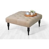Lorence Home Plaid Krem Puf
