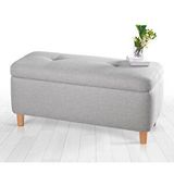 Lorence Home Rocio Sandıklı Açık Gri Bench Puf