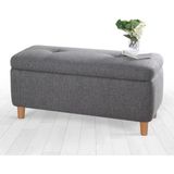 Lorence Home Rocio Sandıklı Bench Puf Koyu Gri - Yükseklik: 45cm Genişlik: 100cm Derinlik: 41cm Sandık İç Ölçüleri: Y:38cm D:38cm G:90cm