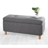 Lorence Home Rocio Sandıklı Koyu Gri Bench Puf