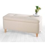 Lorence Home Rocio Sandıklı Krem Bench Puf