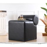 Lorence Home Rohin Deri Puf - Siyah - Oturma Yüksekliği: 43 cm Genişlik: 45 cm Derinlik: 60 cm Dayanma Yüksekliği: 56cm