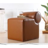 Lorence Home Rohin Deri Puf - Taba - Oturma Yüksekliği: 43 cm Genişlik: 45 cm Derinlik: 60 cm Dayanma Yüksekliği: 56cm